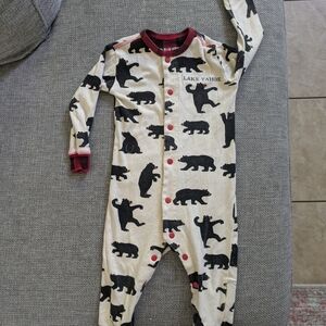 Kids One Piece Pajama - Black and Cream